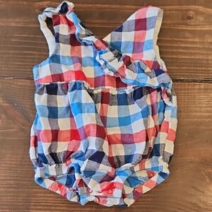 Plaid Baby Bubble Romper